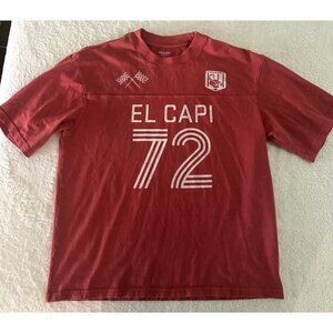 Arizona Jean Co Red "El Capi 72" S Boxy Tee 100% Cotton Casual T-Shirt For Men